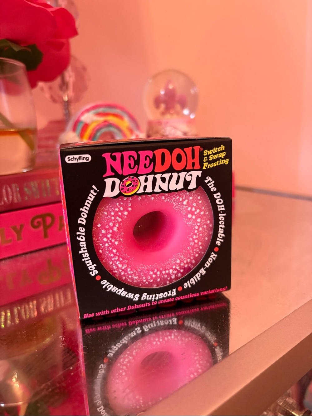 NIB Needoh Donut Pink Squishable Toy - Schylling